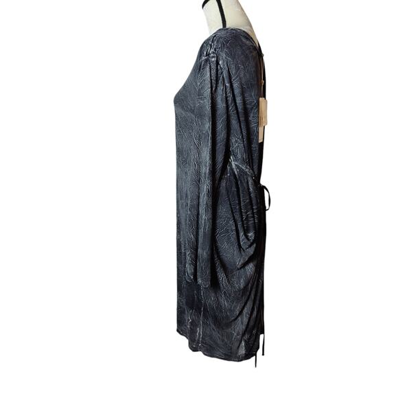 NWT Uma Raquel Davidowicz Grey Acid Wash Lagenlook Drapey Dress - Picture 8 of 10